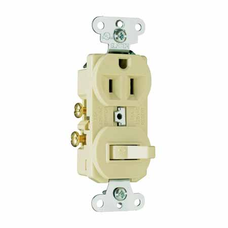 P&S 691-I 15A IVORY 1P TOGGLE SWITCH AND SINGLE RECEPTACLE STANDARD DUPLEX FACE