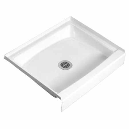 FIAT 60WL100 WHITE 60X34 SHOWER BASE FLOOR WITH MOLDED IN CENTER DRAIN WITH WHITE STRAINER