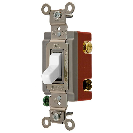 HUBW HBL1223W 20A 3 WAY WHITE TOGGLE SWITCH BACK AND SIDE WIRE