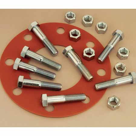 EGWUTILI 19051 6IN 304 STAINLESS 150# FLANGE PACK WITH 1/8IN FULL FACE RED RUBBER GASKET  FR-SSA6