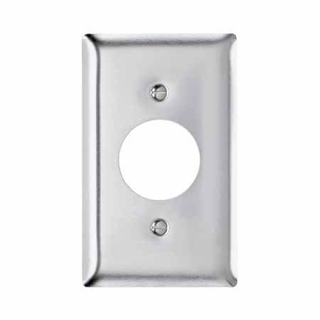 P&S SS7 1G 302 STAINLESS STEEL SINGLE RECEPTACLE PLATE
