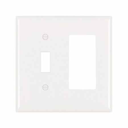 P&S TP126-W 2G WHITE TOGGLE SWITCH AND DECORATOR STYLE OR GFCI PLATE NYLON